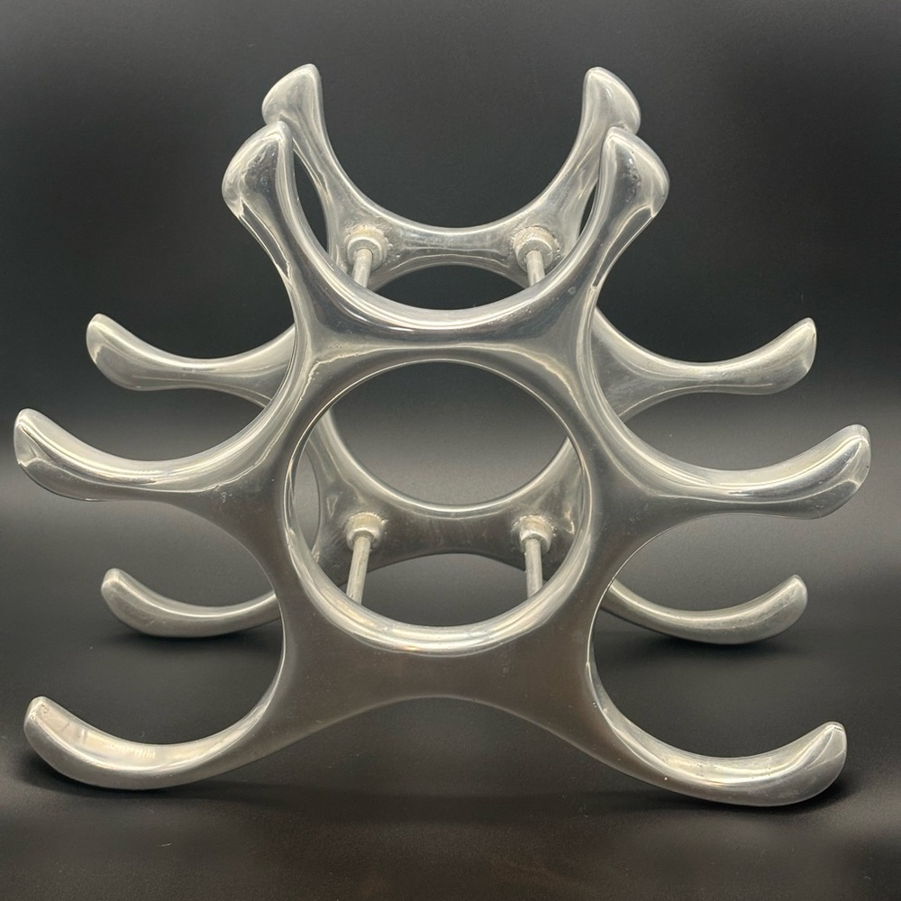 Michael Noll Style Aluminum Sculptural Wine Rack